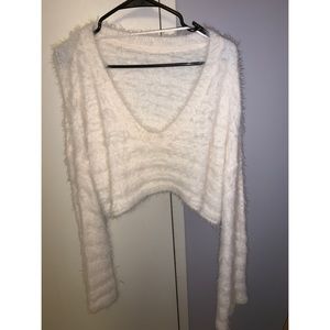 Urban Outfitters Cropped Fuzzy Sweater
